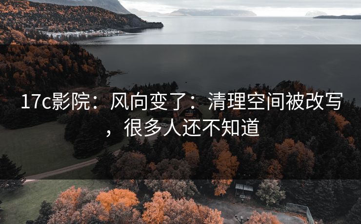 17c影院：风向变了：清理空间被改写，很多人还不知道
