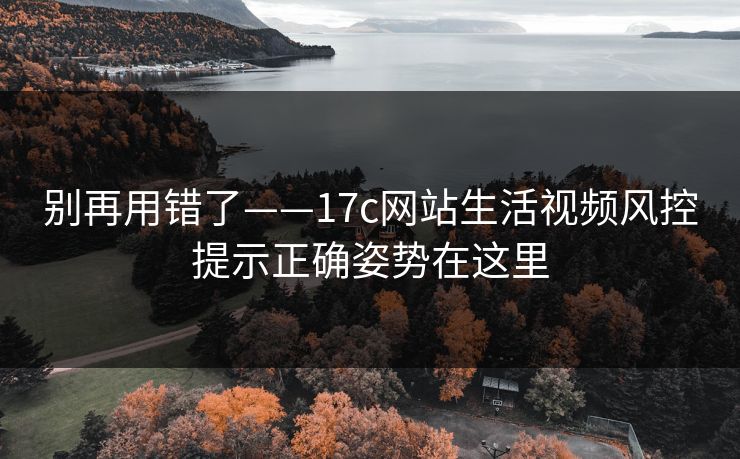别再用错了——17c网站生活视频风控提示正确姿势在这里