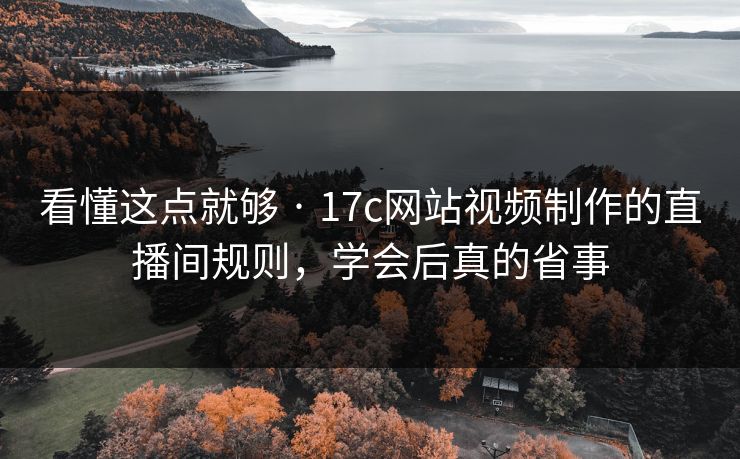 看懂这点就够 · 17c网站视频制作的直播间规则，学会后真的省事